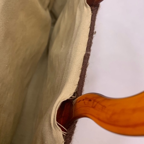 Handmade needlepoint handbag retro brown vintage purse fall colors grandmacore - Picture 5 of 11